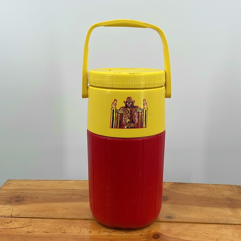 Vintage 90’s Slim Jim x Macho Man Randy Savage Coleman Jug WWF Promo cooler